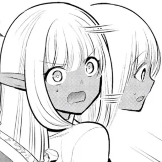 😨 Anime, Mangá, Elfo, Chocado, Surpresa, Desenho animado telegram sticker