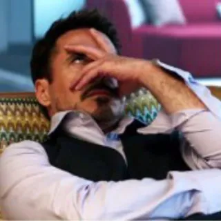 😕 Facepalm, Decepción, Frustración, Hombre, Expresión, Pensando telegram sticker