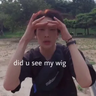 🧐 did u see my wig วิก, คน, คำถาม, มีม telegram sticker