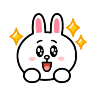 😋 coniglio, carino, scintillio, kawaii, emoji, adesivo telegram sticker