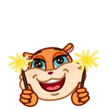 🥳 chomik, zimne ognie, szczęśliwy, święto, słodki, świąteczny telegram sticker