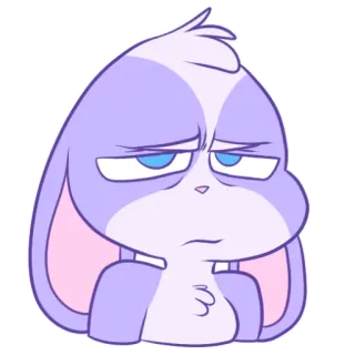 😑 thỏ, động vật, hoạt hình, dễ thương, nhãn dán, thỏ telegram sticker