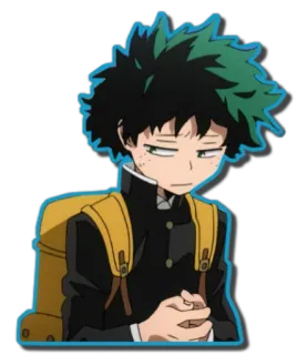 😞 Izuku Midoriya My Hero Academia アニメ, 漫画, 僕のヒーローアカデミア, デク, 緑谷出久, キャラクター telegram sticker
