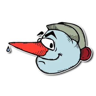 😏 Снеговик, Зима, Мультфильм, Персонаж, Снег, Смешной telegram sticker