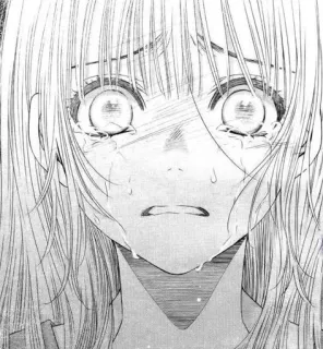 😭 Anime, Manga, Fille, Triste, Pleurs, Larmes, Émotionnel, Portrait whatsapp sticker
