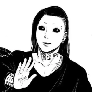 ♟ Νεχ Τιog Anime, Manga, Charakter, Schwarzweiß whatsapp sticker