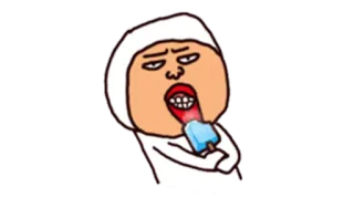 🍦 Cartone animato, Personaggio, Gelato, Emoji, Adesivo whatsapp sticker