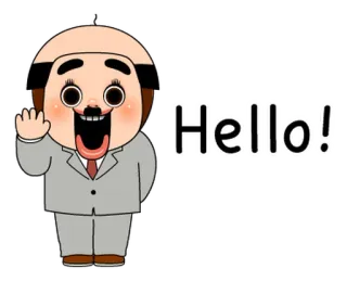 👨‍🦰 Hello! cześć, powitanie, przyjazny, kreskówka, postać telegram sticker