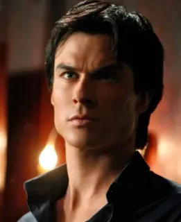 😠 Damon Salvatore The Vampire Diaries 뱀파이어, TV 프로그램, 잘생김, 배우, 이안 소머헐더 telegram sticker