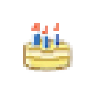 🎂 tarta, pixel art, comida, postre, cumpleaños whatsapp sticker