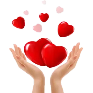 ❤ corazones, amor, manos, san valentín, rojo telegram sticker