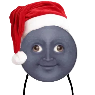 🎉 luna, natale, cappello di Babbo Natale, omino stilizzato telegram sticker