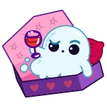 😉 hantu, peti mati, anggur, imut, seram, Halloween, pesta whatsapp sticker