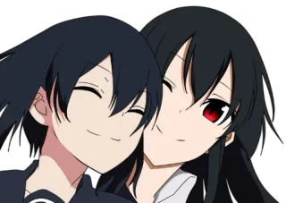 😜 аниме, мультфильм, стикер, дружба, счастье, портрет telegram sticker
