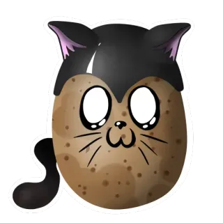 🐱 猫, 土豆, 动物, 可爱, 贴纸, 卡通 telegram sticker