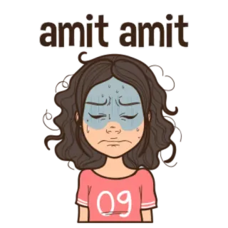 😨 amit amit sudando, dibujos animados, frustrado, triste whatsapp sticker