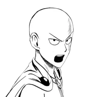 😠 Saitama One-Punch Man Anime, Héroe, One-Punch, Serio, Manga whatsapp sticker