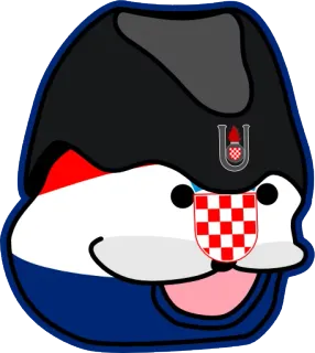 🇭🇷 โครเอเชีย, ตราแผ่นดินโครเอเชีย, การ์ตูน, ธง telegram sticker