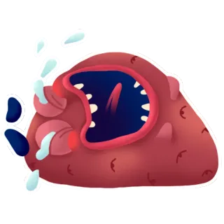 🤣 ร้องไห้, สัตว์ประหลาด, การ์ตูน, เศร้า, น้ำตา telegram sticker