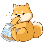 🍪 COOKIE chien, cookie, shiba inu, mignon, animal, nourriture telegram sticker