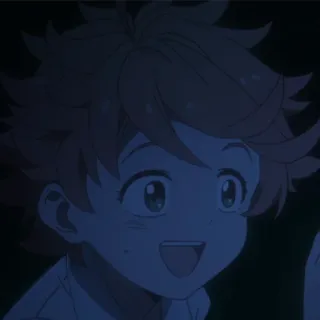 😁 Emma The Promised Neverland Anime, Dziewczyna, Szczęśliwy, Uśmiech, Postać telegram sticker
