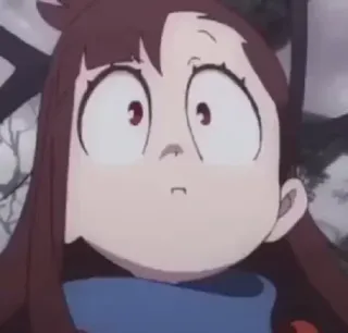 😐 Atsuko Kagari Little Witch Academia Аниме, Ведьма, Удивлённый, Выражение, Мультфильм telegram sticker