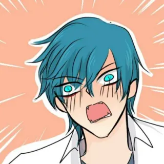 🦕 Anime, Manga, Charakter, Ausdruck, Geschockt, Cartoon, Illustration, Reaktion whatsapp sticker