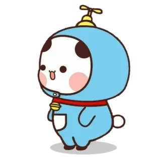 💙 Gấu trúc, Gấu, Dễ thương, Hoạt hình, Nhãn dán telegram sticker