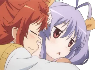 💔 anime, cute, girls, friends, hug telegram sticker