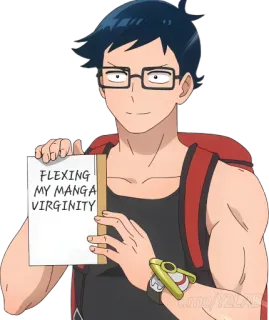 🤓 FLEXING MY MANGA VIRGINITY Манга, Девственность, Выпендреж, Аниме, Гик, Отаку telegram sticker