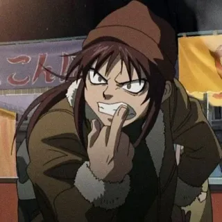 🖕 Anime, Mädchen, Stinkefinger, Wütend, Black Lagoon whatsapp sticker