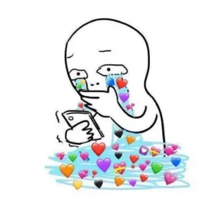 😭 울음, 하트, 이모티콘, 슬픔, 밈, 인터넷, 만화 telegram sticker