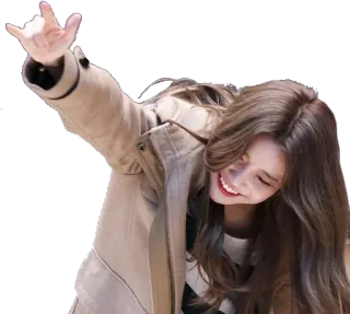 🤘 gadis, wanita, imut, senyum, bahagia, mode telegram sticker
