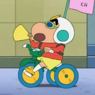☄ Shin-chan Nohara Crayon Shin-chan CH Shin-Chan, Anime, Crayon Shin-Chan, Tricycle, Dessin animé, Personnage whatsapp sticker