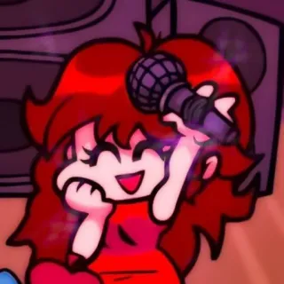 🍬 Girlfriend Friday Night Funkin' friday night funkin, dziewczyna, mikrofon, gra, postać telegram sticker