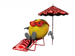 😎 emoticono, playa, verano, vacaciones, emoji, relajante whatsapp sticker