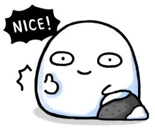 ⛄ NICE! 귀여운, 엄지척, 긍정적, 승인, 만화, 블롭, 좋은 whatsapp sticker