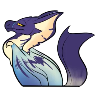 😏 dragon, fantasy, sad, cartoon, creature, sticker whatsapp sticker