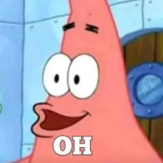 😈 Patrick Star SpongeBob SquarePants OH патрик стар, спанч боб, мультфильм, мем, смешно, о telegram sticker