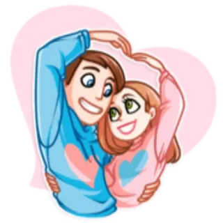 ❤️ Liebe, Paar, Herz, Cartoon, Beziehung, Zusammen telegram sticker