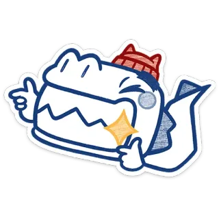 😉 cartoon, shark, thumbs up, animal, kawaii, sticker telegram sticker
