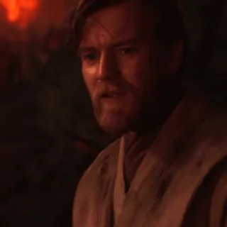 💫 Obi-Wan Kenobi Star Wars Obi-Wan Kenobi, Star Wars, Ewan McGregor, Jedi, movie, sad, burned telegram sticker
