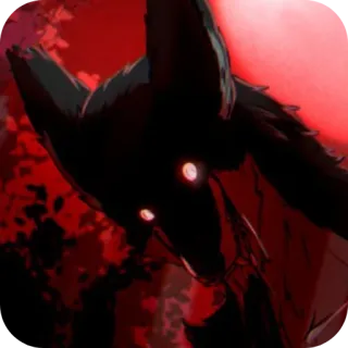 🍖 wolf, animal, silhouette, dark, red, eyes, creature telegram sticker