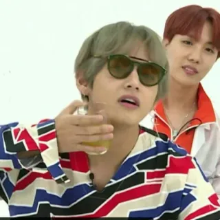 💛 người đàn ông, kính râm, đồ uống, kpop, bts telegram sticker