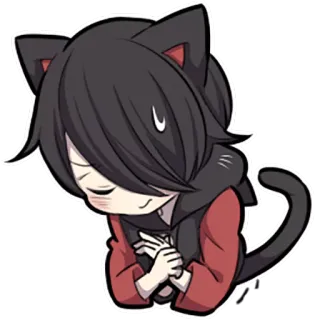 😓 Katze, Anime, niedlich, Chibi, Cartoon, Manga, Neko telegram sticker
