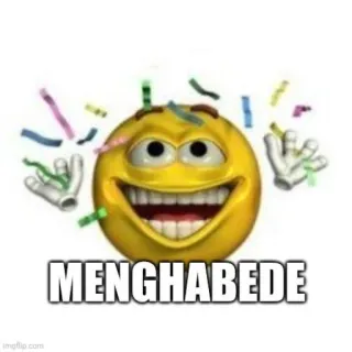 🥳 MENGHABEDE Emoji, Celebração, Engraçado, Meme da internet telegram sticker