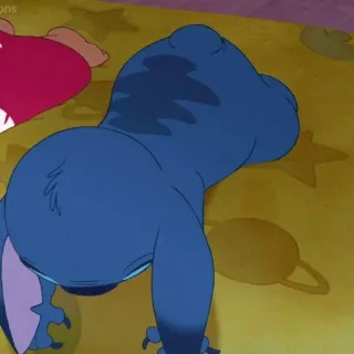 😴 Stitch Мультфильм, Персонаж, Милый, Синий, Стич, Лежит telegram sticker