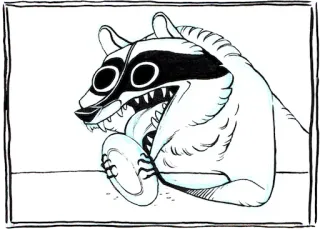 🍽 rakun, binatang, kartun, ilustrasi, piring telegram sticker