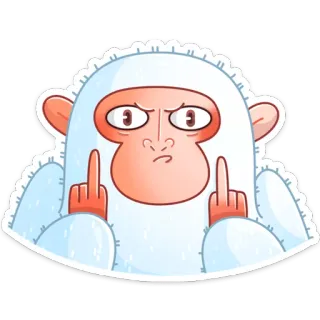🖕 monyet, kartun, ilustrasi, stiker, jari tengah, menyinggung telegram sticker