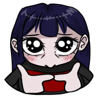 🥺 animé, fille, mignon, timide, yeux, dessin animé, art numérique, style cartoon whatsapp sticker
